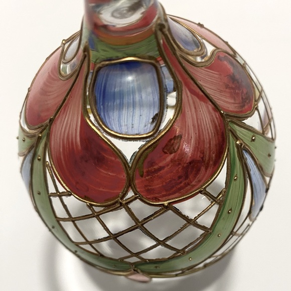 Orleans Romanian Crystal Wine Glasses Colorful Vibrant Hand-Painted Set of 4 - Picture 13 of 13